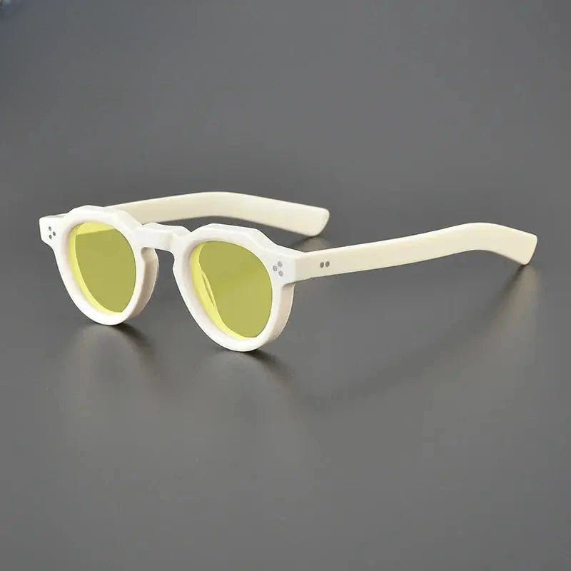 Unisex Round Full Rim Acetate Flat Top Prescription Glasses M002 — view 34 | Rx Spectacle