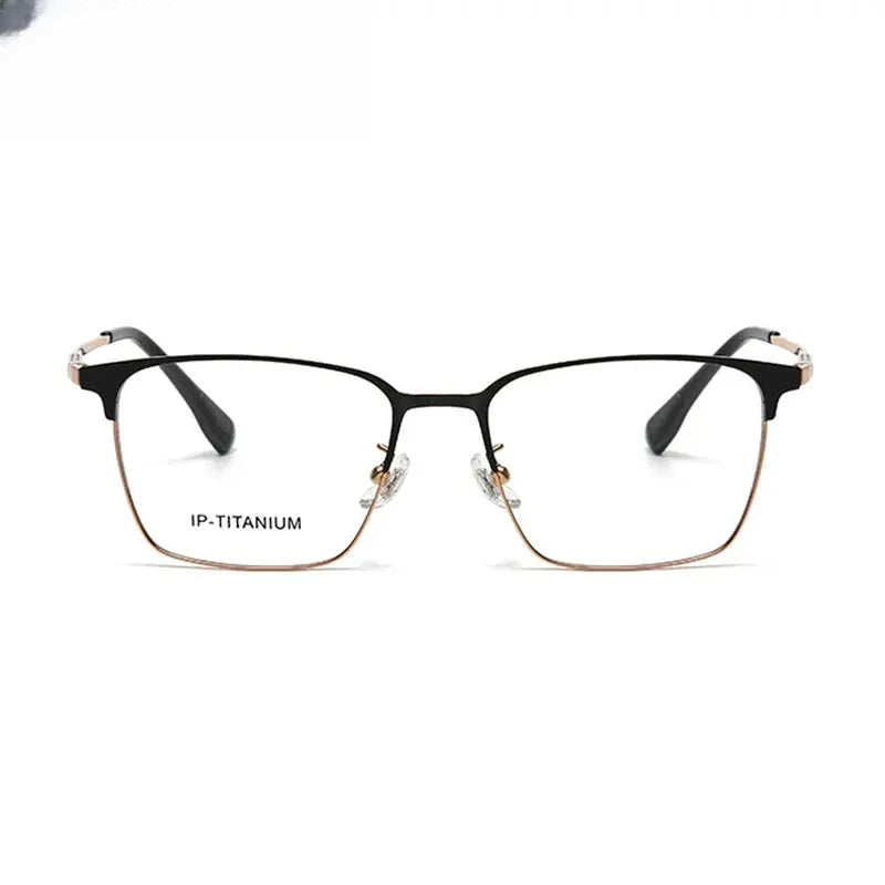 Men's Square Full Rim Titanium Prescription Glasses 98601 — view 2 | Rx Spectacle