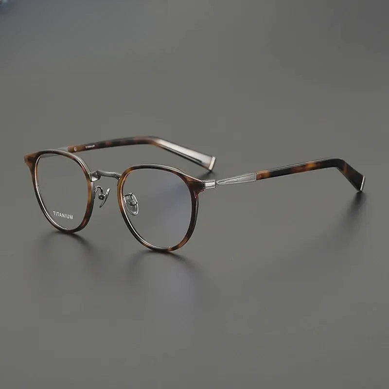 Women's Oval Full Rim Titanium Prescription Glasses Gxyj3010 — view 4 | Rx Spectacle