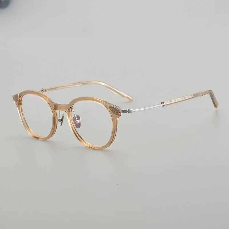 Unisex Round Full Rim Titanium Prescription Glasses 871123 — view 5 | Rx Spectacle