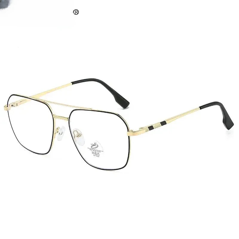 Unisex Square Full Rim Alloy Double Bridge Reading Glasses 46905 — view 4 | Rx Spectacle