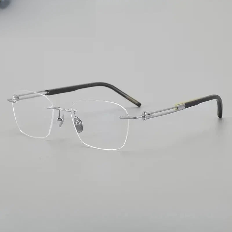 Men's Polygon Rimless Titanium Oversized Prescription Glasses 401005 — view 5 | Rx Spectacle