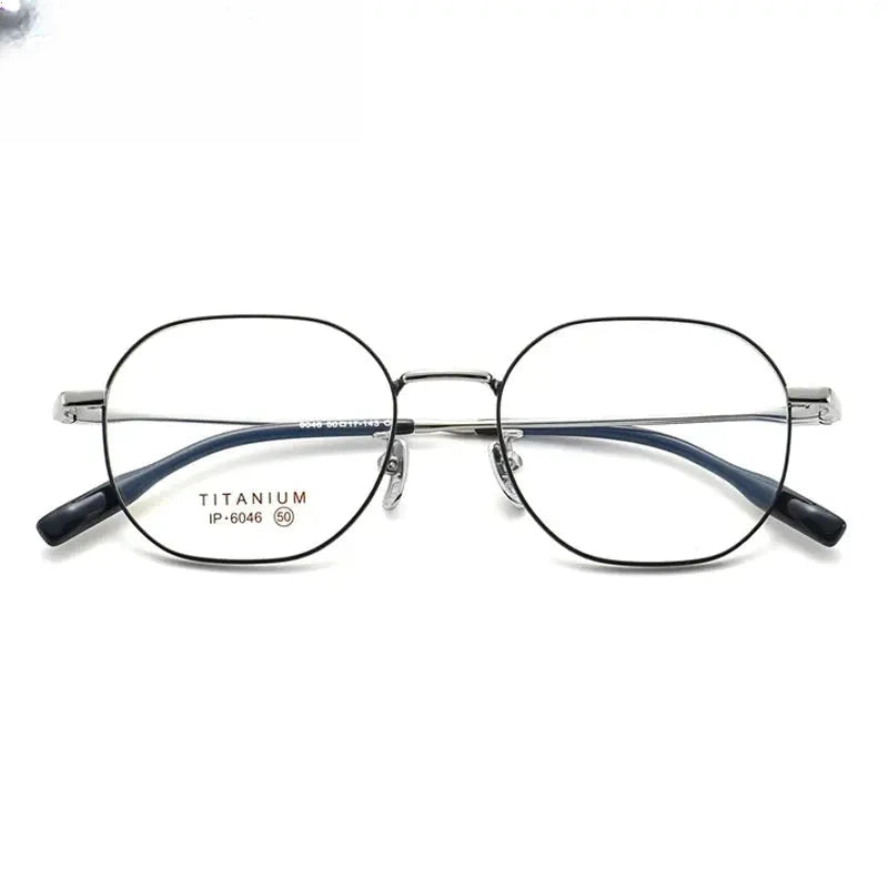 Women's Oval Full Rim Titanium Flat Top Prescription Glasses 406046 — view 4 | Rx Spectacle