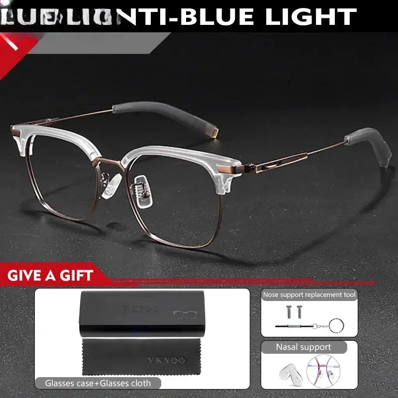 Square Full Rim Titanium Reading Glasses 19107 — view 9 | Rx Spectacle