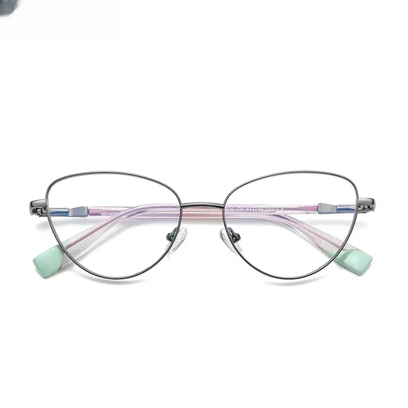 Women's Cat Eye Full Rim Alloy Reading Glasses 3020 — view 7 | Rx Spectacle