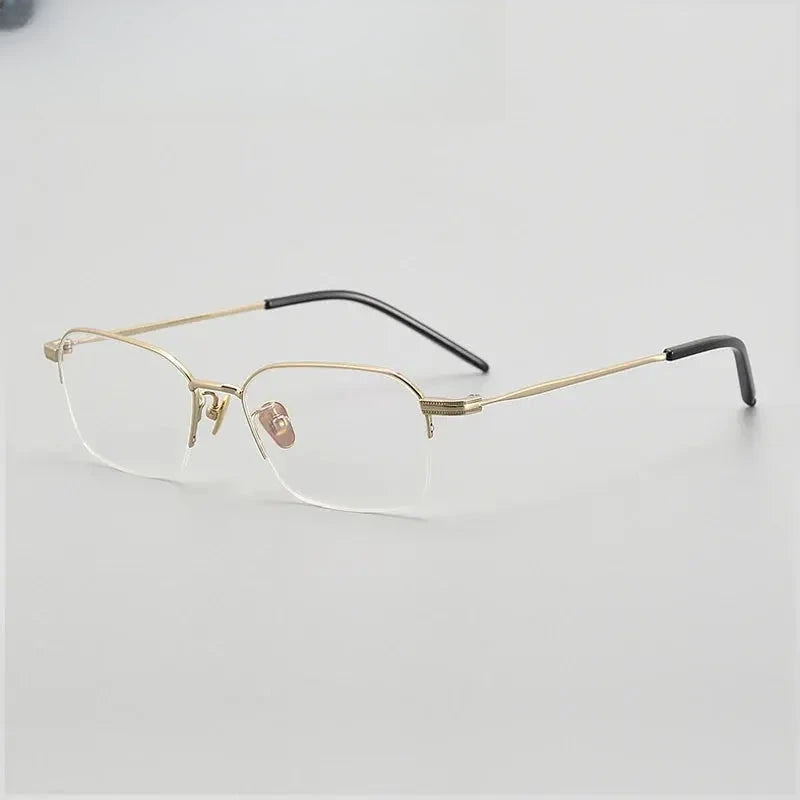 Men's Square Rimless Titanium Prescription Glasses 69941 — view 7 | Rx Spectacle