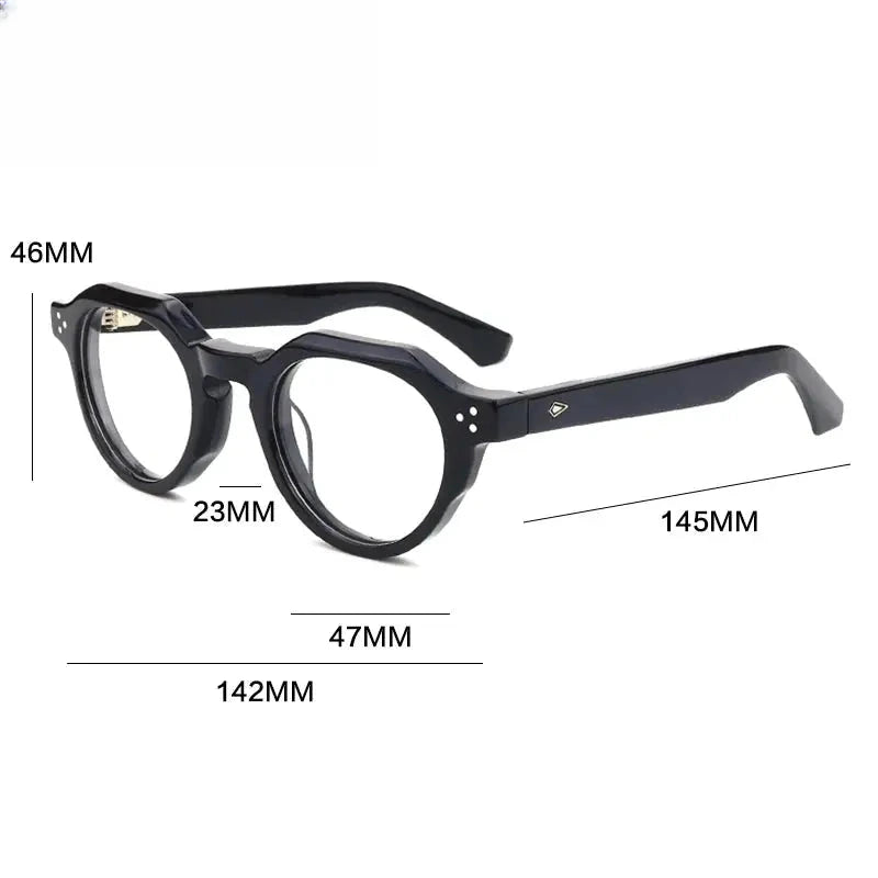 Unisex Round Full Rim Acetate Flat Top Reading Glasses G66301 — view 2 | Rx Spectacle