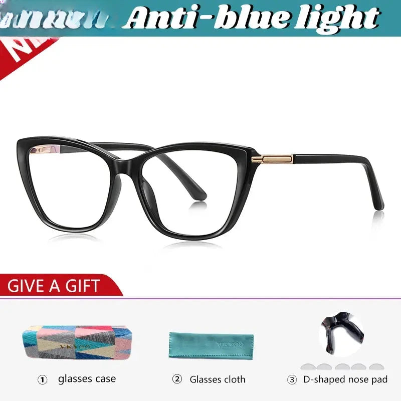 Women's Cat Eye Full Rim Titanium Reading Glasses 72233 — view 8 | Rx Spectacle