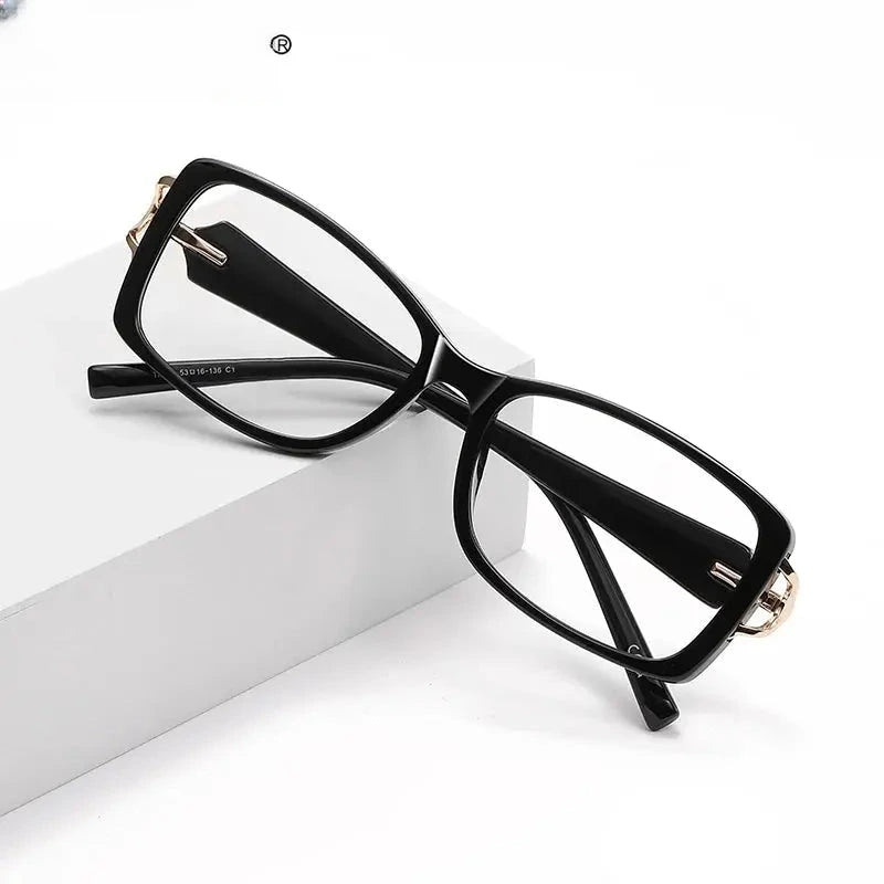 Women's Square Full Rim Titanium Prescription Glasses 313201 — view 1 | Rx Spectacle