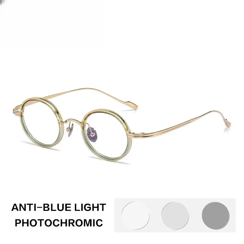 Women's Round Full Rim Titanium Reading Glasses Glasses36080 — view 4 | Rx Spectacle
