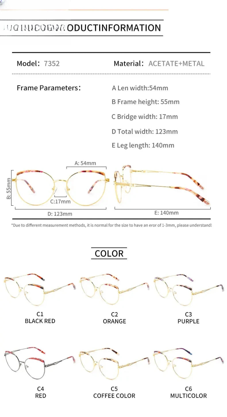 Women's Cat Eye Full Rim Acetate Reading Glasses 7352 — view 13 | Rx Spectacle