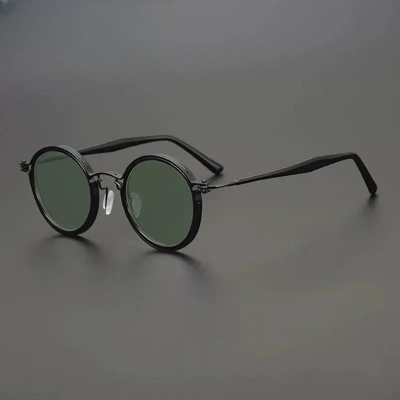 Unisex Round Full Rim Titanium Prescription Glasses Mo10 — view 21 | Rx Spectacle