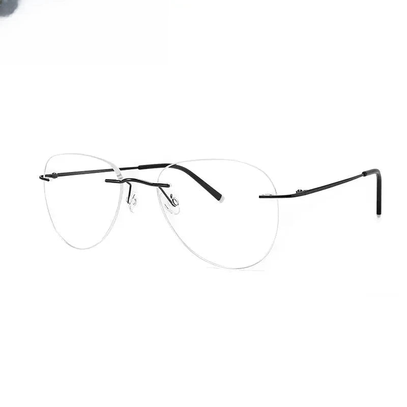 Women's Cat Eye Rimless Titanium Prescription Glasses 878011 — view 4 | Rx Spectacle
