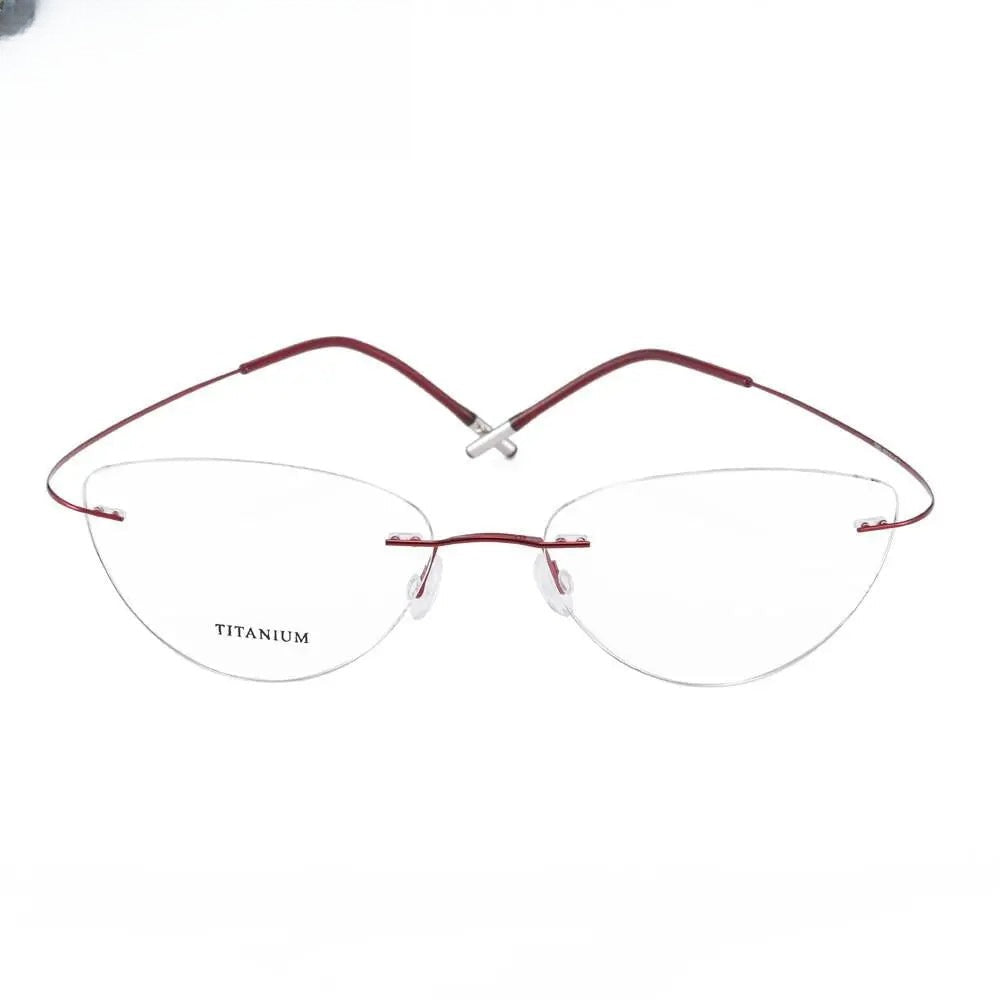 Unisex Cat Eye Rimless Titanium Prescription Glasses 20003 — view 13 | Rx Spectacle