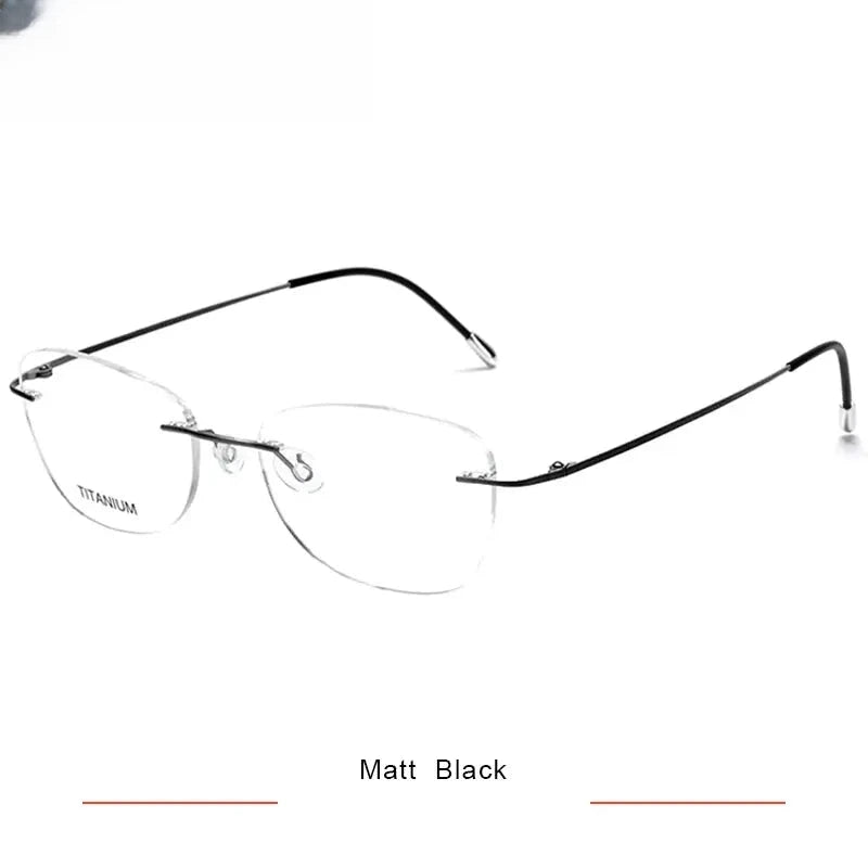 Women's Polygon Rimless Titanium Prescription Glasses 36013 — view 4 | Rx Spectacle