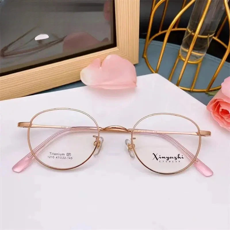 Women's Oval Full Rim Titanium Prescription Glasses 121076 — view 5 | Rx Spectacle
