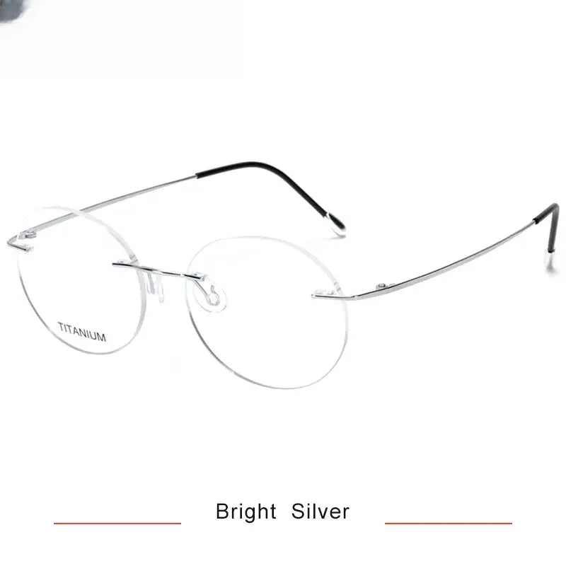 Women's Oval Rimless Titanium Prescription Glasses 716012 — view 6 | Rx Spectacle