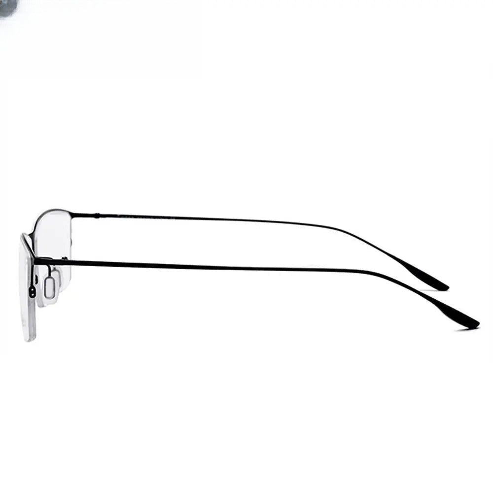 Men's Square Semi-Rimless Titanium Prescription Glasses 2611 — view 10 | Rx Spectacle