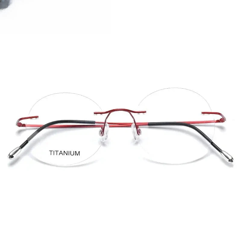 Women's Round Rimless Titanium Prescription Glasses 16012 — view 10 | Rx Spectacle