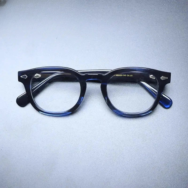 Unisex Round Full Rim Acetate Clip-On Prescription Glasses 1237 — view 11 | Rx Spectacle