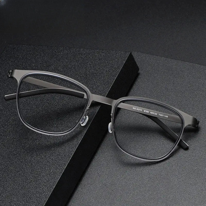 Unisex Square Full Rim Titanium Prescription Glasses O9765 — view 1 | Rx Spectacle