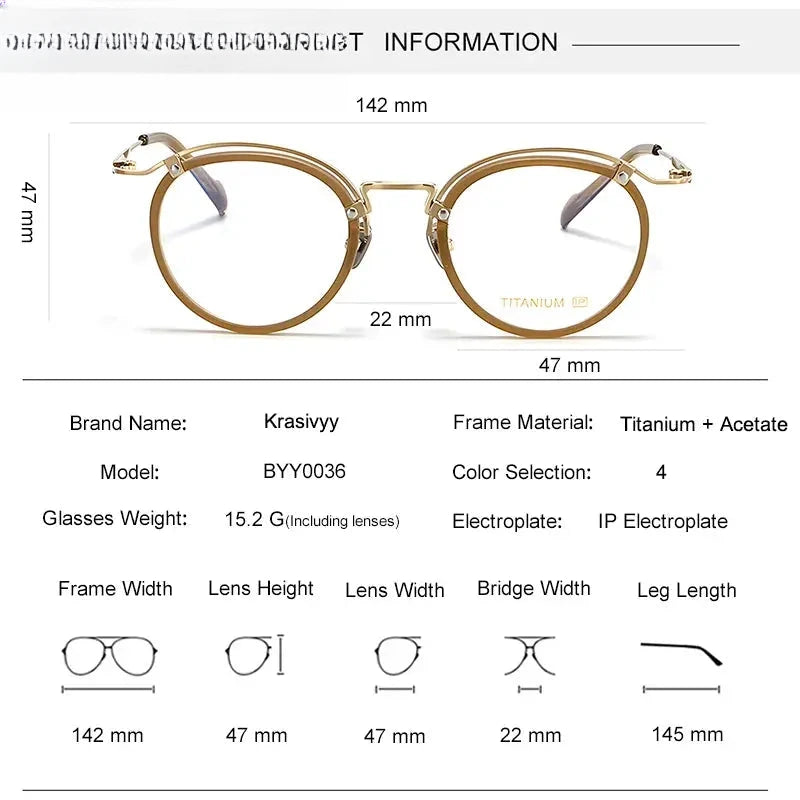 Unisex Round Full Rim Titanium Prescription Glasses 710036 — view 2 | Rx Spectacle