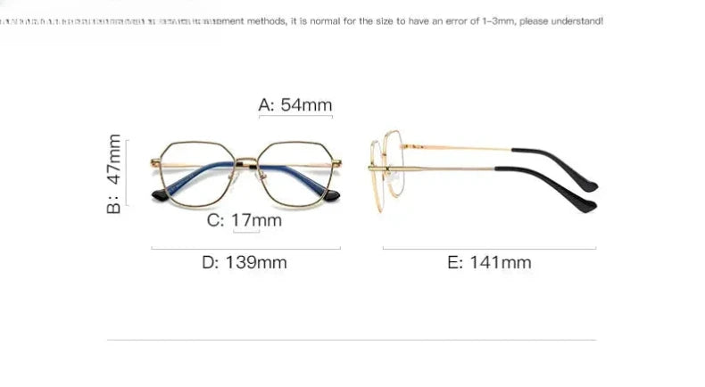 Women's Polygon Full Rim Alloy Reading Glasses 3040 — view 12 | Rx Spectacle