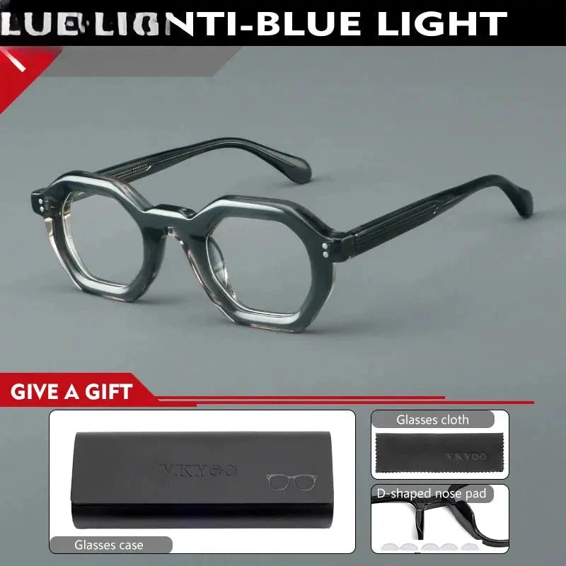 Unisex Full Rim Acetate Flat Top Reading Glasses 629002 — view 6 | Rx Spectacle