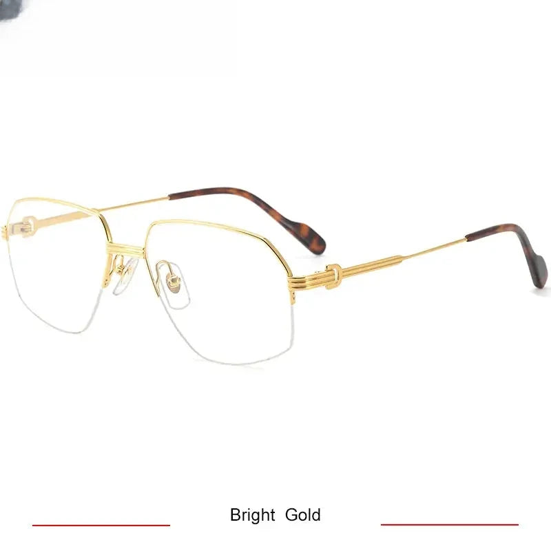 Unisex Oval Semi-Rimless Titanium Prescription Glasses 420285 — view 5 | Rx Spectacle