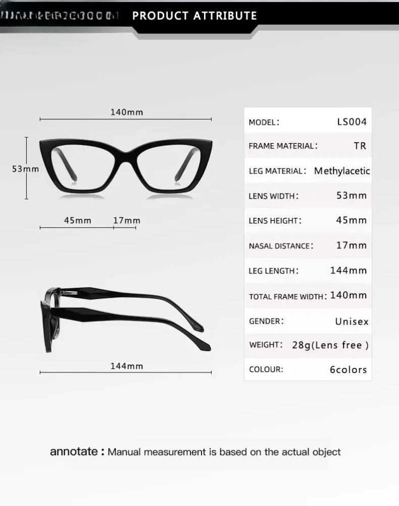 Women's Cat Eye Full Rim Titanium Reading Glasses 97004 — view 2 | Rx Spectacle
