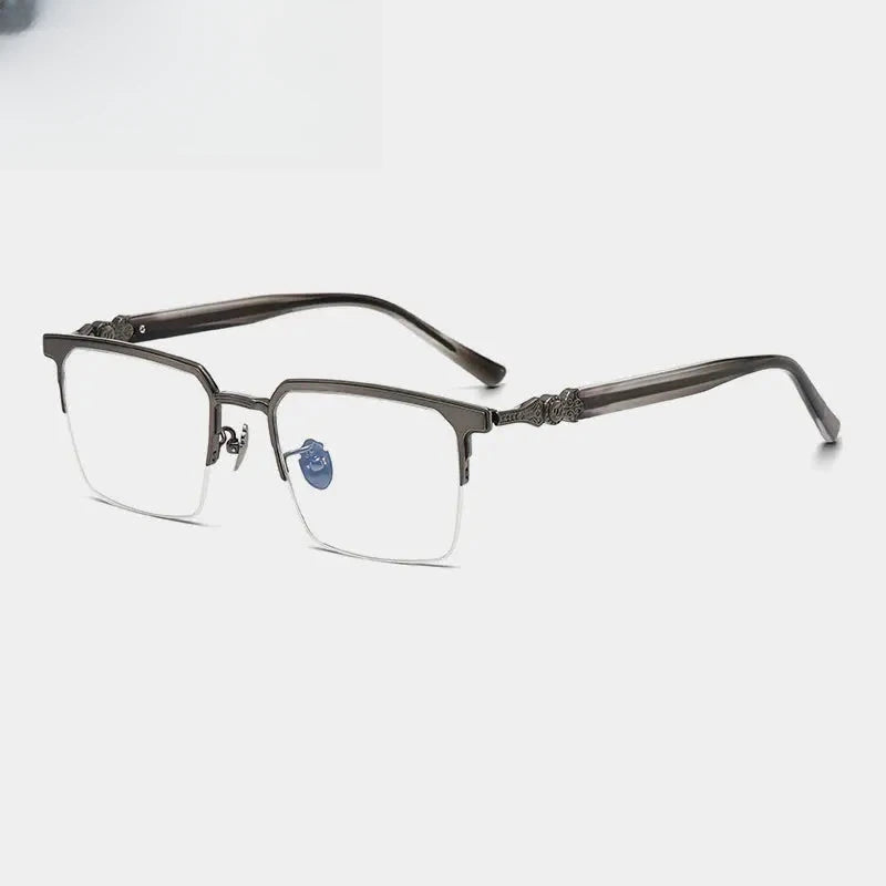 Men's Square Full Rim Titanium Oversized Prescription Glasses 426860 — view 6 | Rx Spectacle