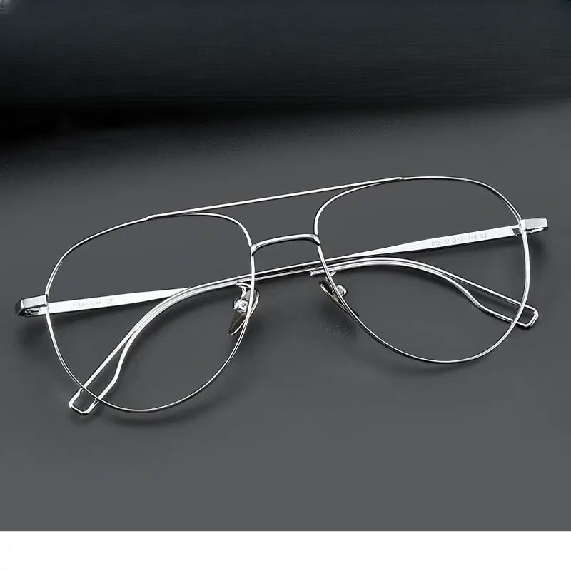 Men's Oval Full Rim Titanium Double Bridge Prescription Glasses 106779 — view 1 | Rx Spectacle