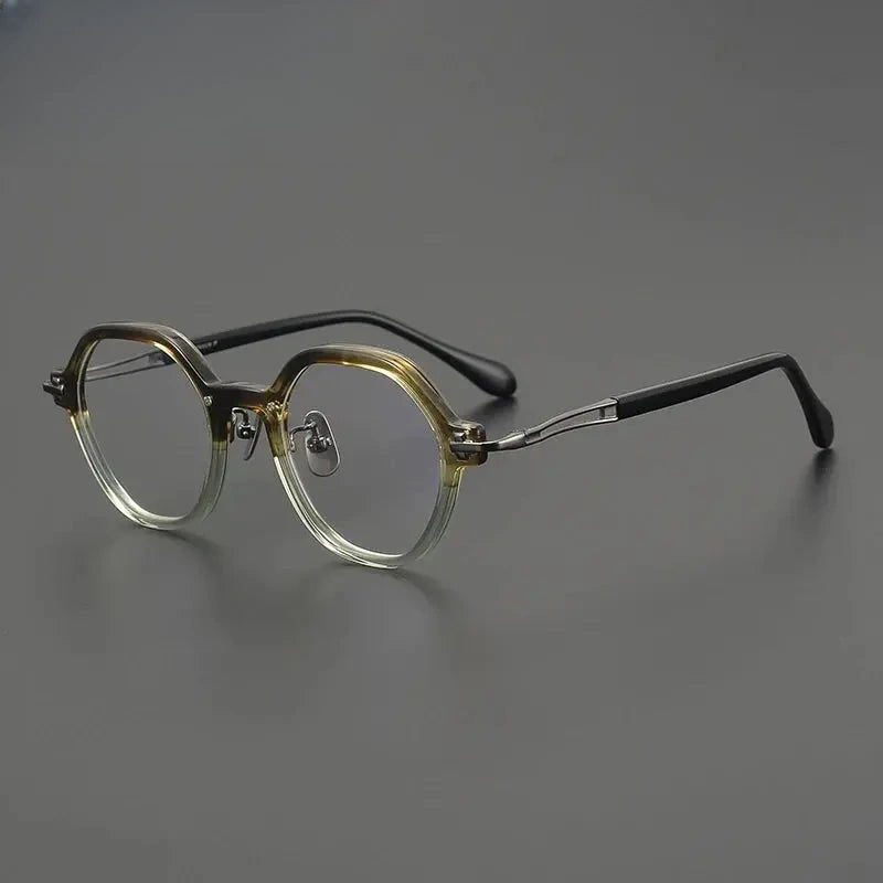 Unisex Oval Full Rim Acetate Flat Top Prescription Glasses G84721 — view 3 | Rx Spectacle