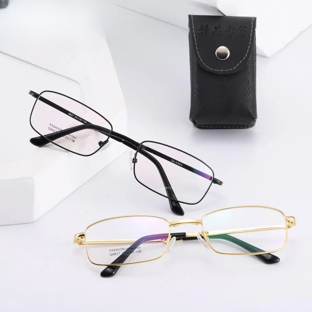 Unisex Square Full Rim Alloy Prescription Glasses 8827 — view 4 | Rx Spectacle