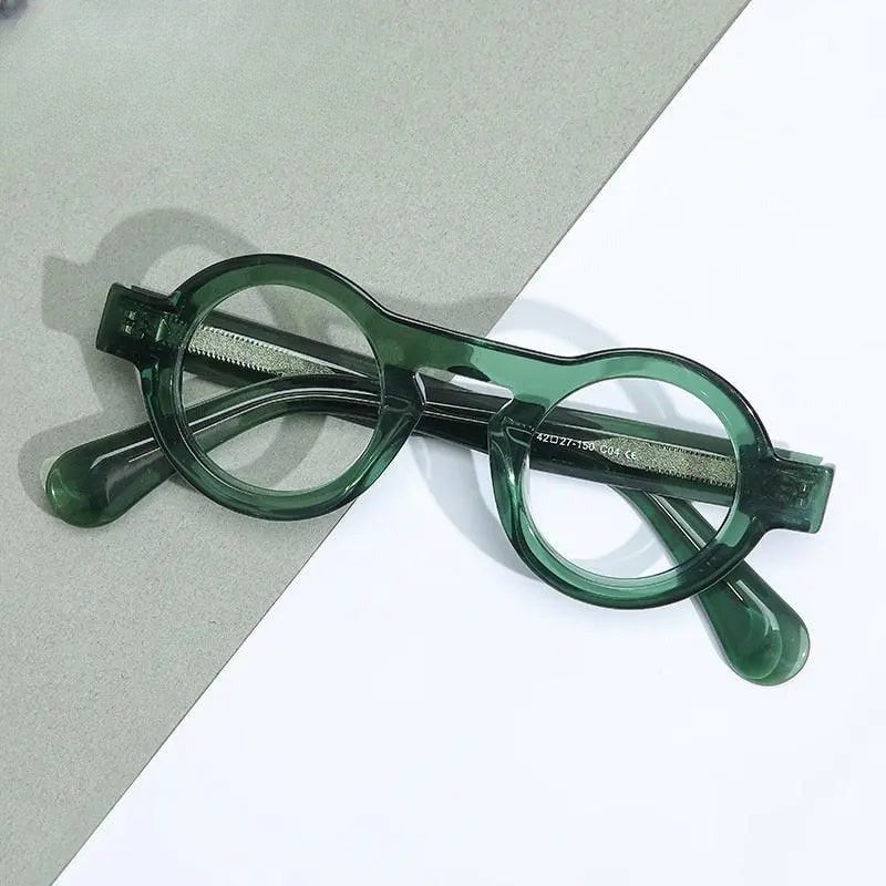 Unisex Round Full Rim Acetate Prescription Glasses Gxyj771 — view 8 | Rx Spectacle