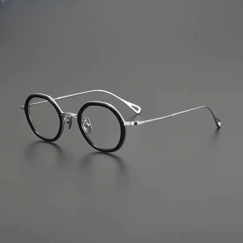 Women's Round Full Rim Titanium Flat Top Prescription Glasses G1584 — view 7 | Rx Spectacle