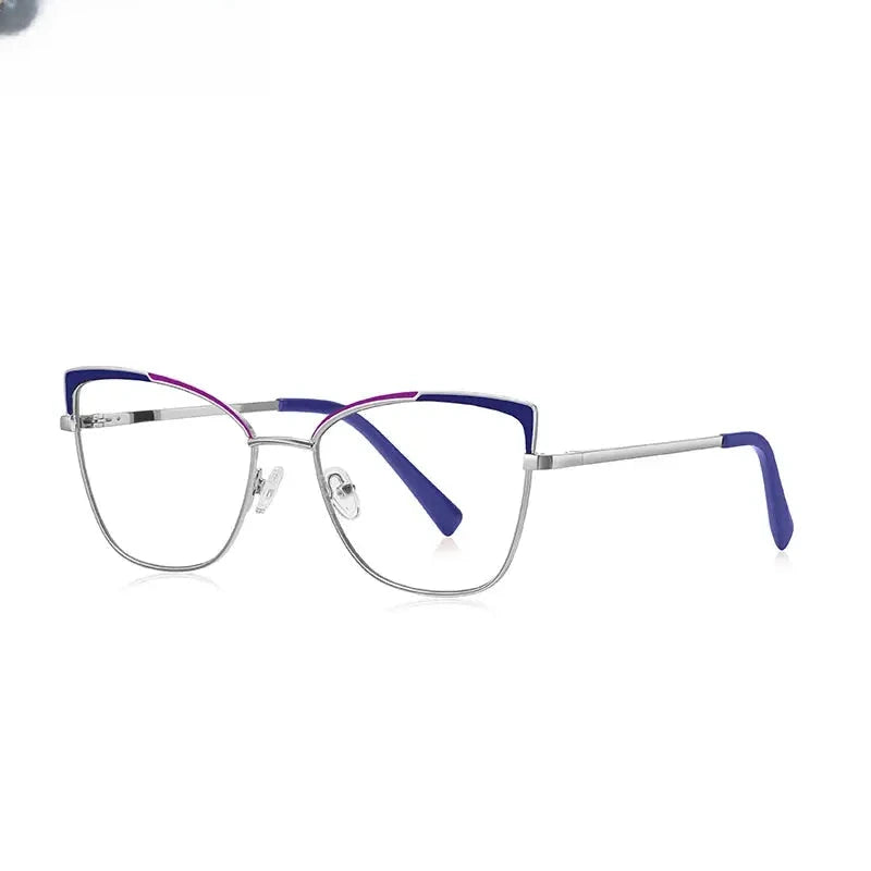 Women's Cat Eye Full Rim Alloy Reading Glasses 3104 — view 10 | Rx Spectacle