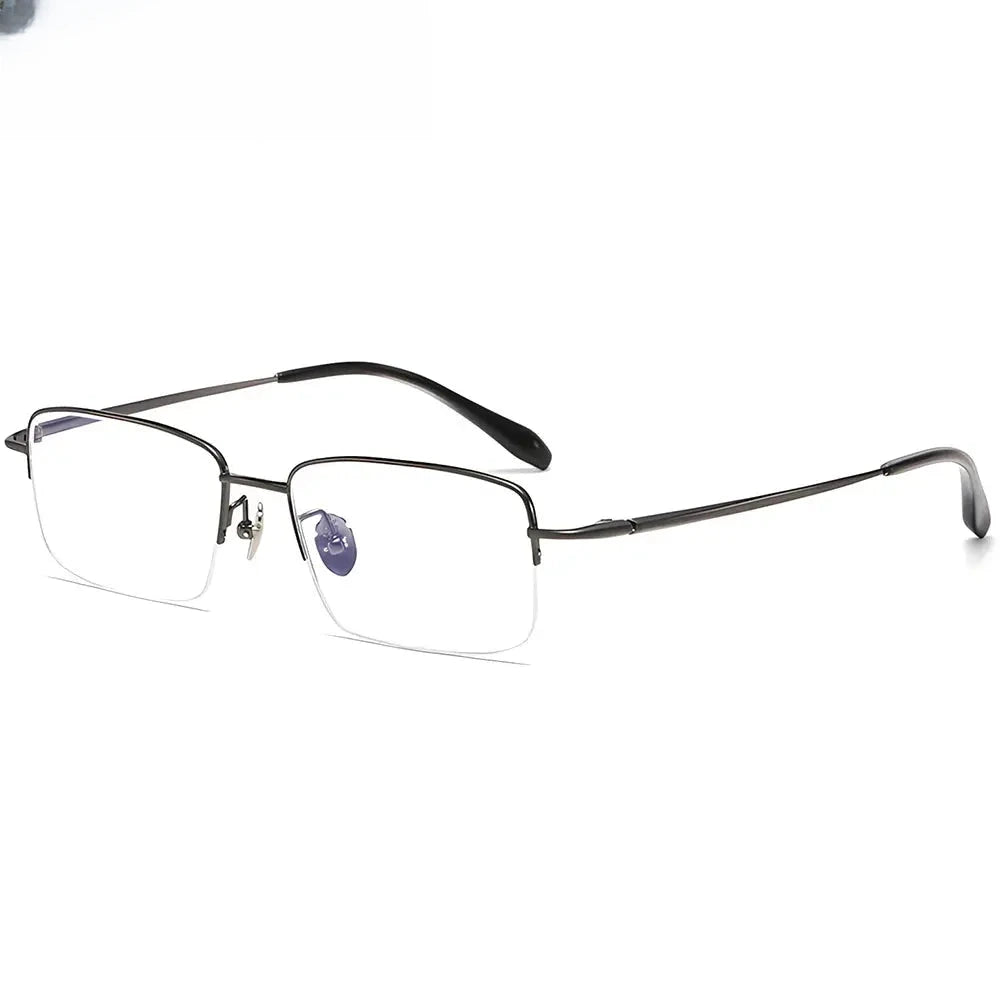 Men's Square Semi-Rimless Titanium Oversized Prescription Glasses 316088 — view 1 | Rx Spectacle