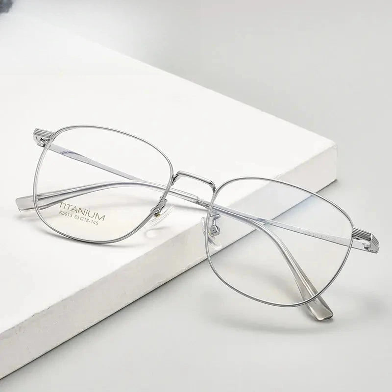 Women's Square Full Rim Titanium Prescription Glasses 5013 — view 1 | Rx Spectacle