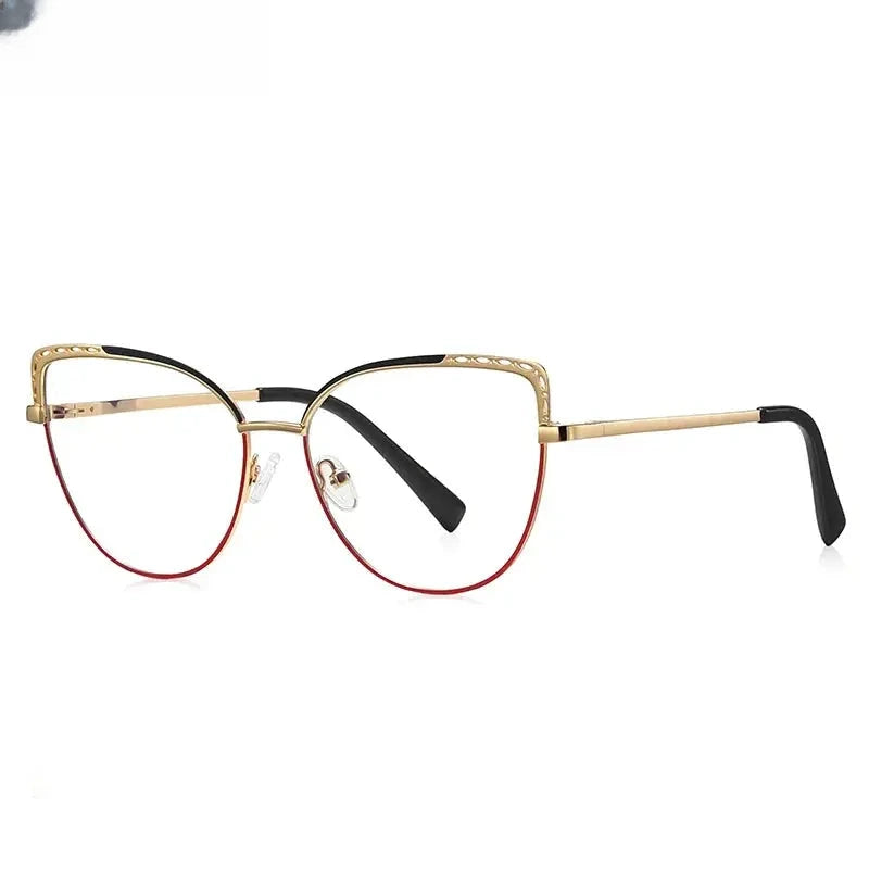 Women's Cat Eye Full Rim Alloy Reading Glasses Pfd3112 — view 3 | Rx Spectacle