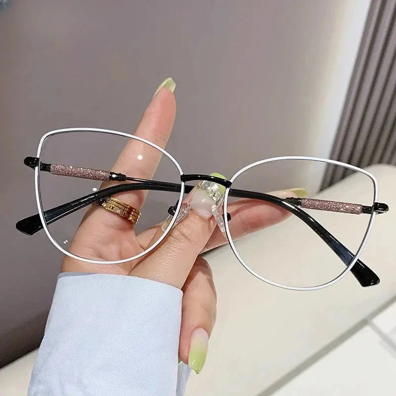 Women's Cat Eye Full Rim Alloy Reading Glasses 637140 — view 4 | Rx Spectacle