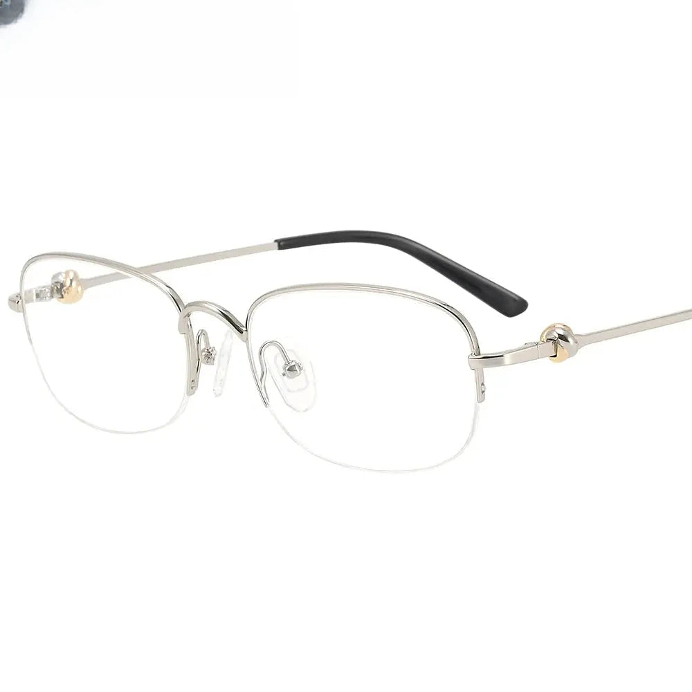 Unisex Oval Semi-Rimless Titanium Prescription Glasses 310347 — view 1 | Rx Spectacle