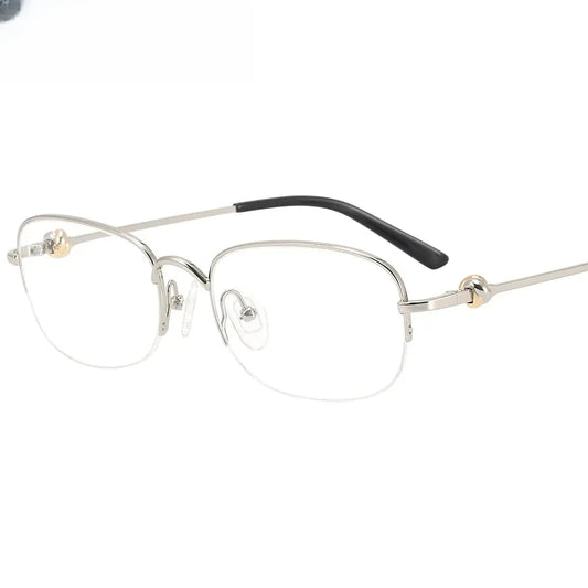 Unisex Oval Semi-Rimless Titanium Prescription Glasses 310347 — view 1 | Rx Spectacle