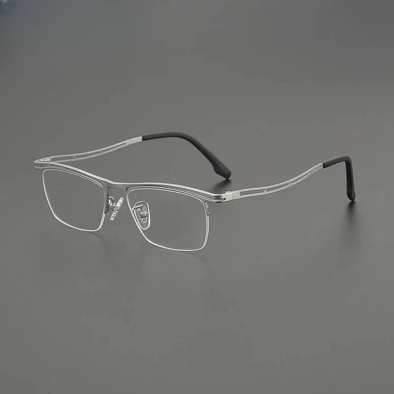 Women's Browline Semi-Rimless Titanium Prescription Glasses G85890 — view 5 | Rx Spectacle