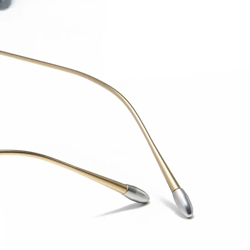 Men's Round Semi-Rimless Titanium Prescription Glasses K5921 — view 5 | Rx Spectacle