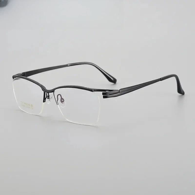 Men's Browline Semi-Rimless Titanium Prescription Glasses 62058 — view 6 | Rx Spectacle