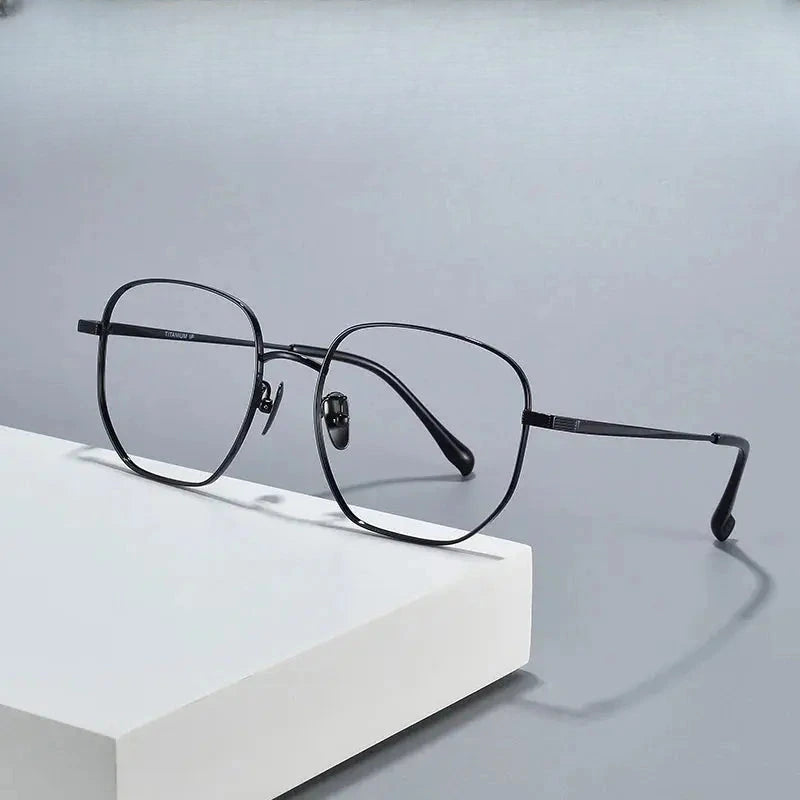 Unisex Polygon Full Rim Titanium Prescription Glasses 86683 — view 1 | Rx Spectacle
