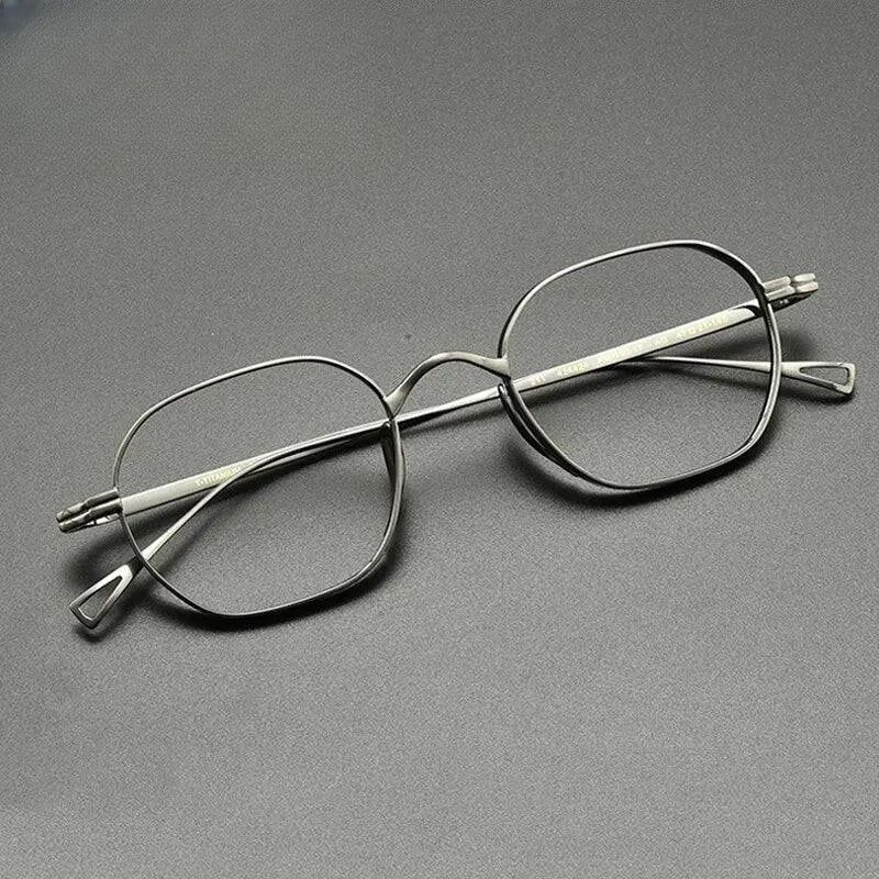 Unisex Polygon Full Rim Titanium Prescription Glasses Gxyj914 — view 3 | Rx Spectacle
