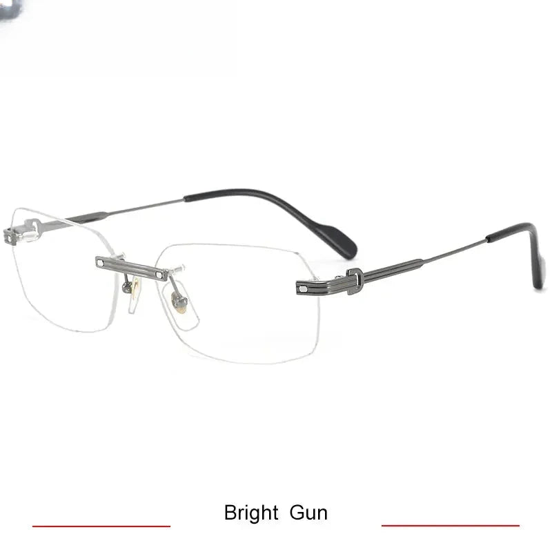 Women's Oval Rimless Titanium Prescription Glasses 420271 — view 3 | Rx Spectacle