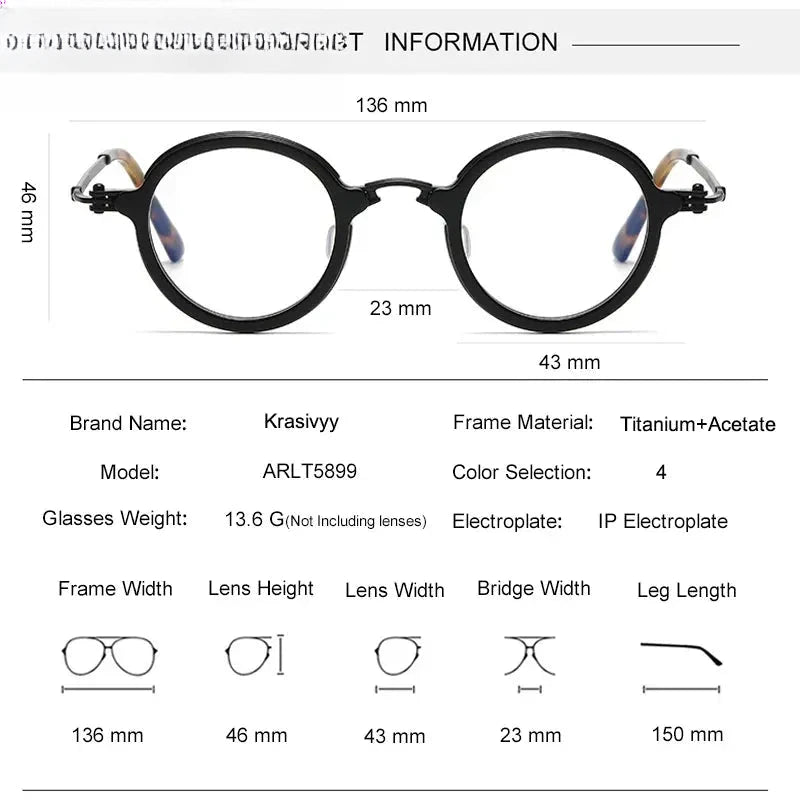 Women's Round Full Rim Titanium Prescription Glasses 75899 — view 2 | Rx Spectacle